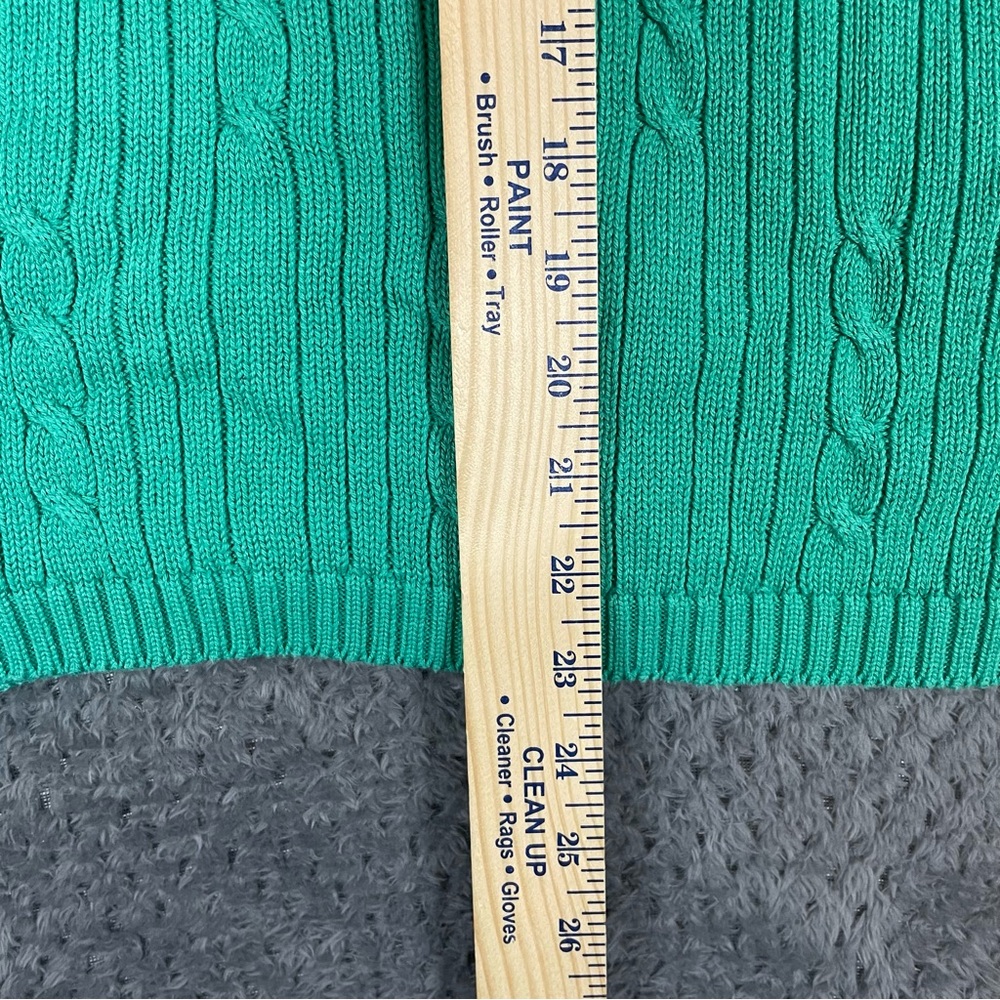 Yarnworks Women's Cardigan Sweater Size XL Green Cable Knit GrandmaCore Academia - Picture 5 of 7